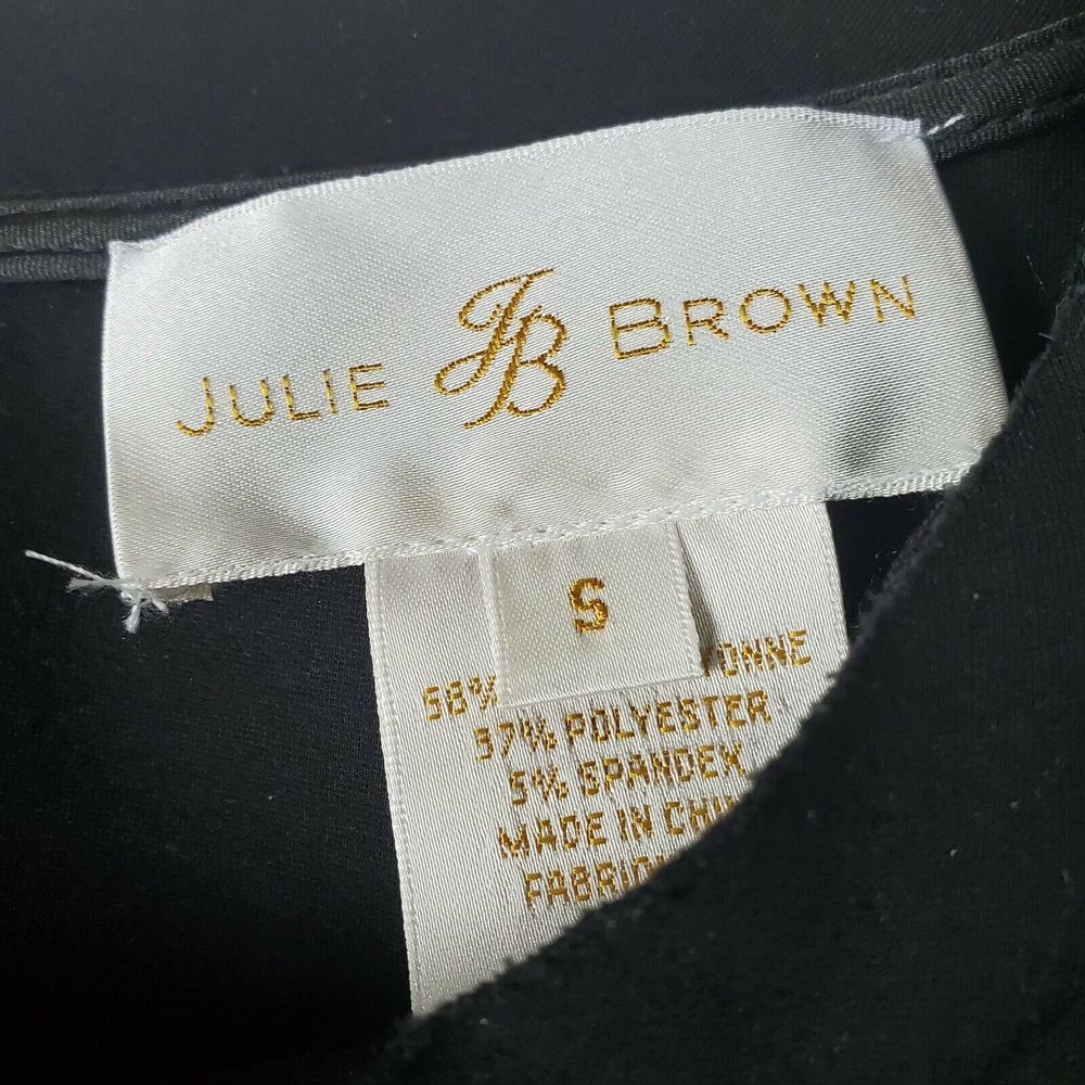 Julie JB Brown Rhinestone Embellished Sz S EUC - Picture 3 of 5